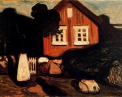 爱德华 蒙克 : Casa en claro de luna